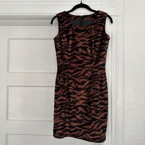 vintage tiger stripe velvet structured dress